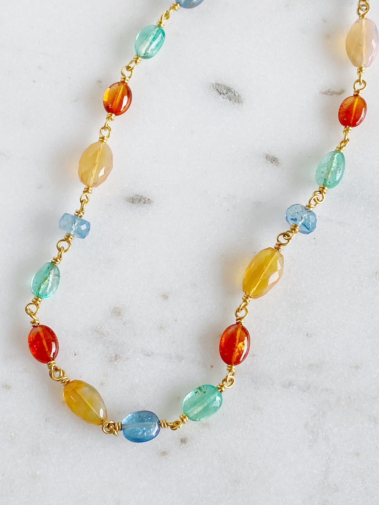 MALLARY MARKS Multi Color Opal Spun Sugar Necklace