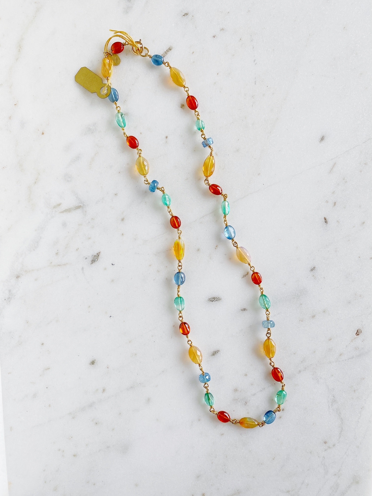 MALLARY MARKS Multi Color Opal Spun Sugar Necklace