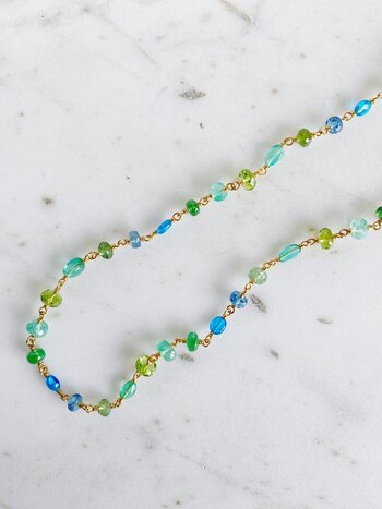MALLARY MARKS Blue Green Spun Sugar Necklace
