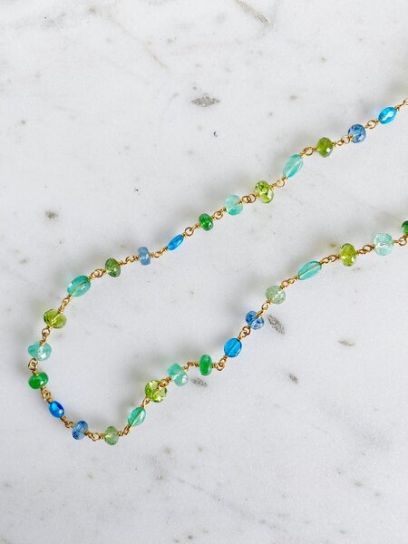 MALLARY MARKS Blue Green Spun Sugar Necklace