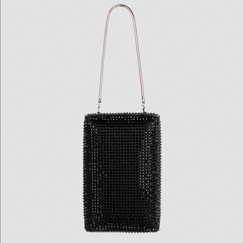 WANDLER Leo Box Bag - Black Sparkle
