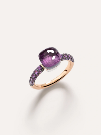 POMELLATO Petit Amethyst and Jade Nudo Ring