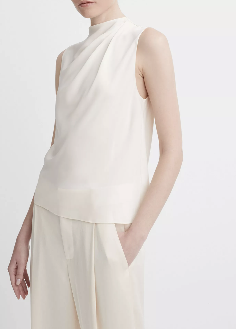 sleeveless silk blouse