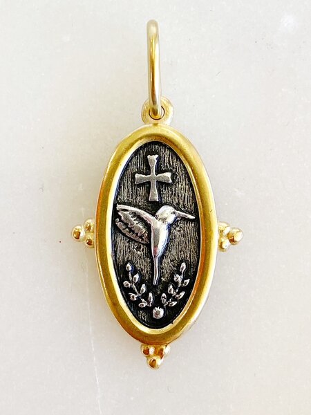 ERICA MOLINARI 18K Two-tone Baby Hummingbird Charm