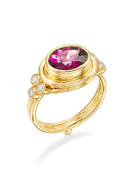 TEMPLE ST CLAIR 18K Classic Temple Ring - Purple Garnet