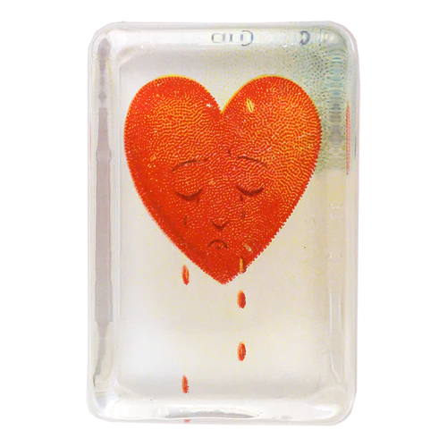 JOHN DERIAN XL Rectangular Paperweight Crying Heart Kiki