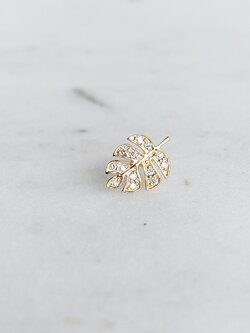 SYDNEY EVAN Tiny Monstera Leaf Stud