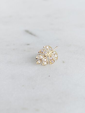 SYDNEY EVAN Tiny Monstera Leaf Stud