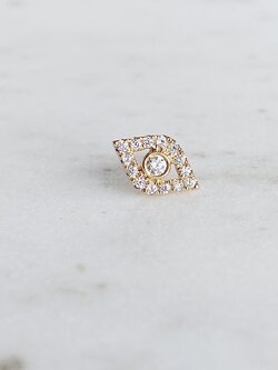 SYDNEY EVAN Large Diamond Evil Eye Stud