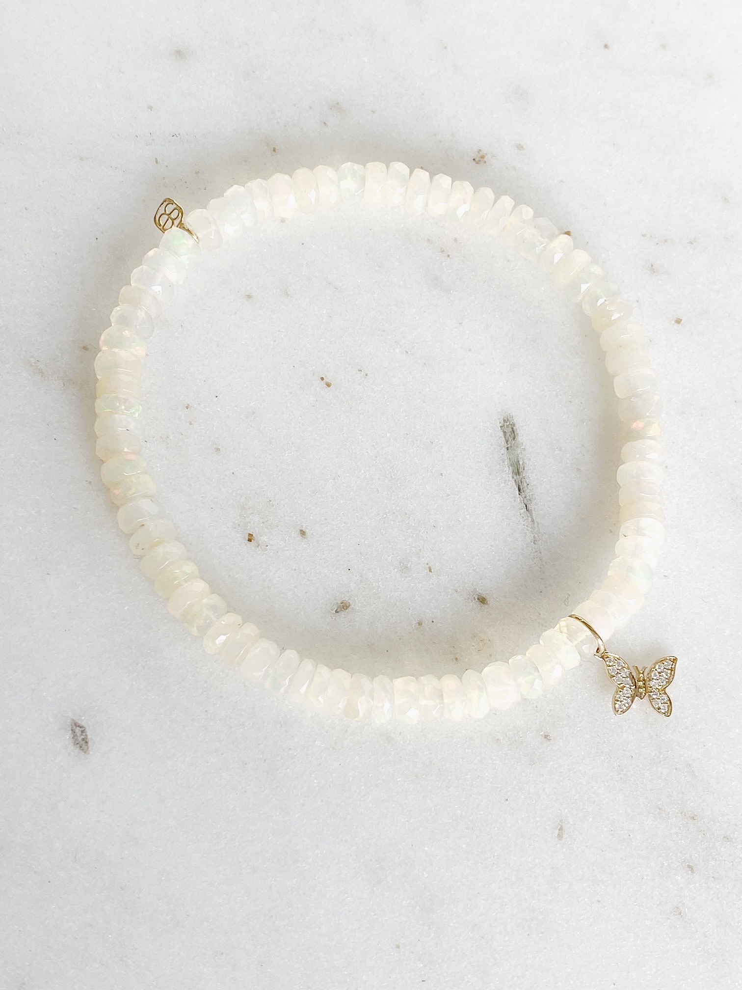 SYDNEY EVAN Small Butterfly on Ethiopian Opal Bracelet