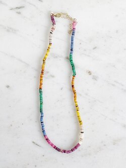 SYDNEY EVAN Small Rainbow Heishi Necklace
