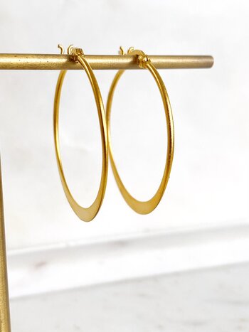 SENNOD Flat Matte Thin Hoop Earrings