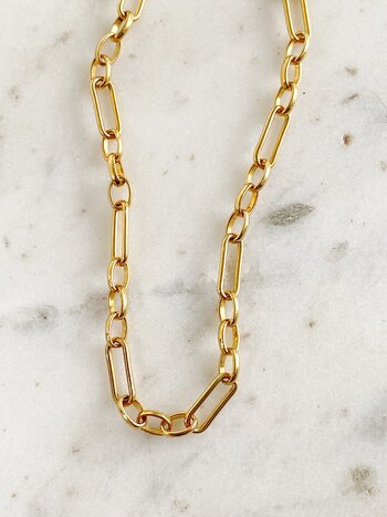 SENNOD Leon Paperclip & Oval Chain Necklace
