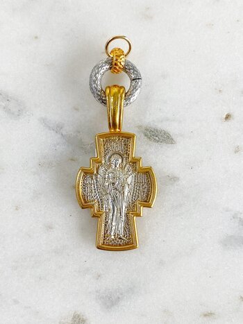 SENNOD Two tone Guardian Angel Cross Vignette