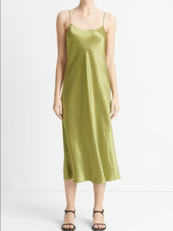 VINCE Satin Slip Dress - Basil