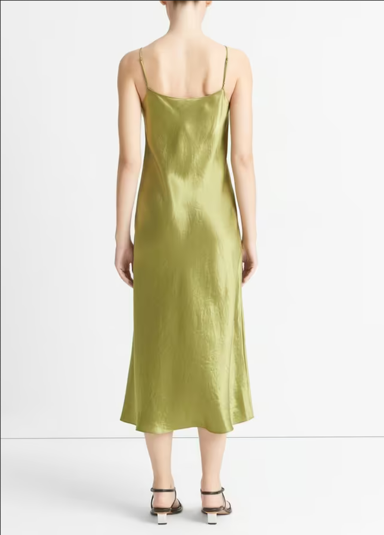 VINCE Satin Slip Dress - Basil