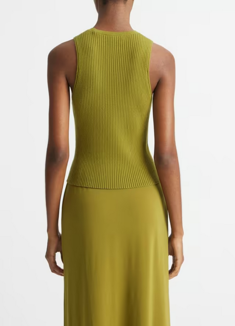 VINCE Ribbed High-Neck Sweater Tank -