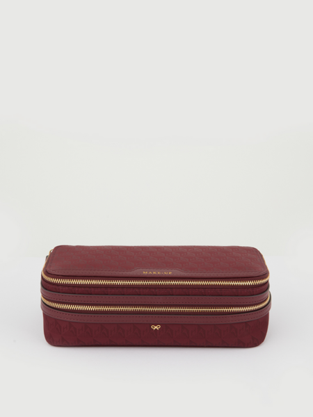 ANYA HINDMARCH Nylon Make Up AH Logo - Medium Red