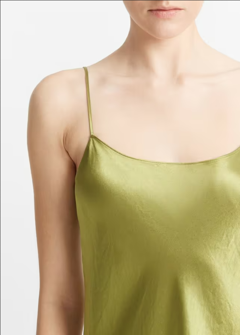 VINCE Satin Slip Dress - Basil