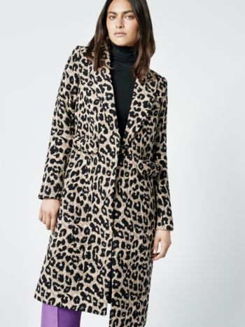 SMYTHE Bow Coat - Leopard Jacquard