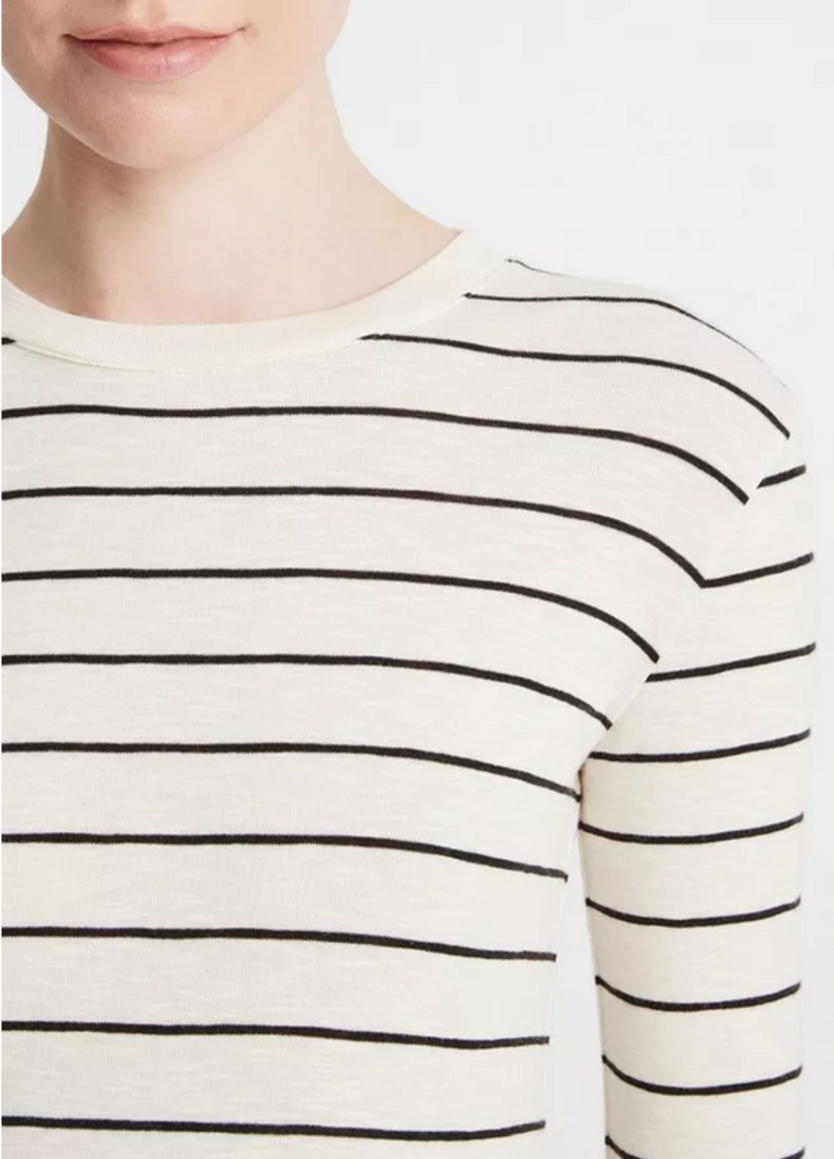 VINCE Striped Long Sleeve T Shirt - Black Combo