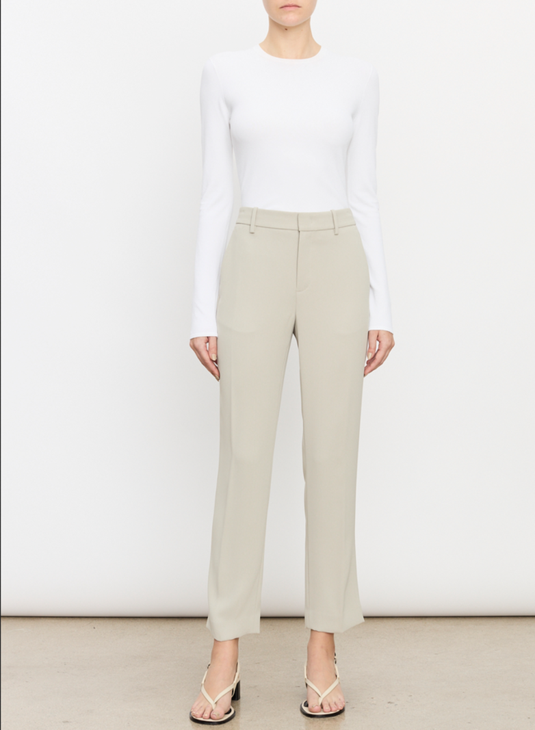 VINCE Crepe Tailored Straight Leg Pant - Sepia