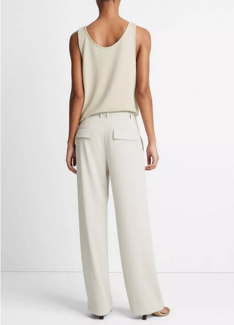 VINCE Crepe Wide Leg Utility Pant - Sepia