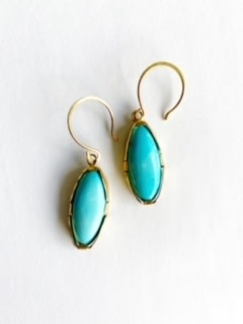 SHANNON JOHNSON Turquoise Nacozori Oval Earrings