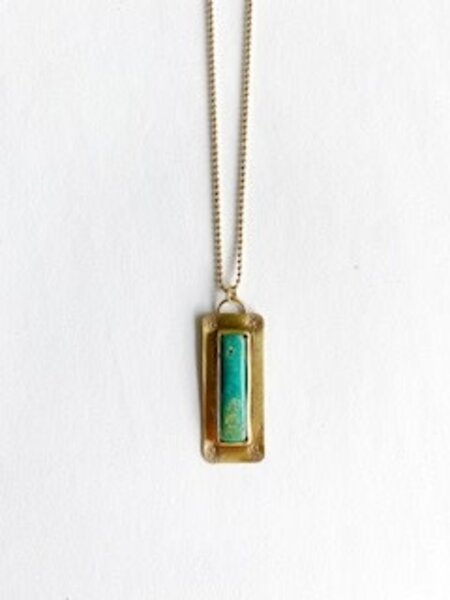 SHANNON JOHNSON Turquoise Rectangle Cripple Creek Necklace
