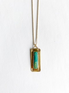 SHANNON JOHNSON Turquoise Rectangle Cripple Creek Necklace