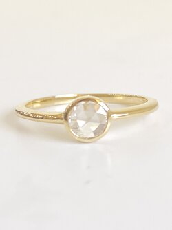 1/3 CT Rose Cut Diamond Solitaire Ring