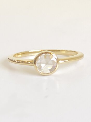 302 COLLECTION 1/3 CT Rose Cut Diamond Solitaire Ring