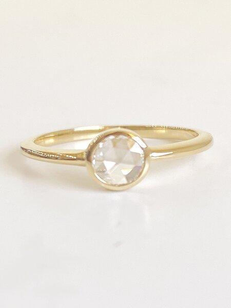 1/3 CT Rose Cut Diamond Solitaire Ring