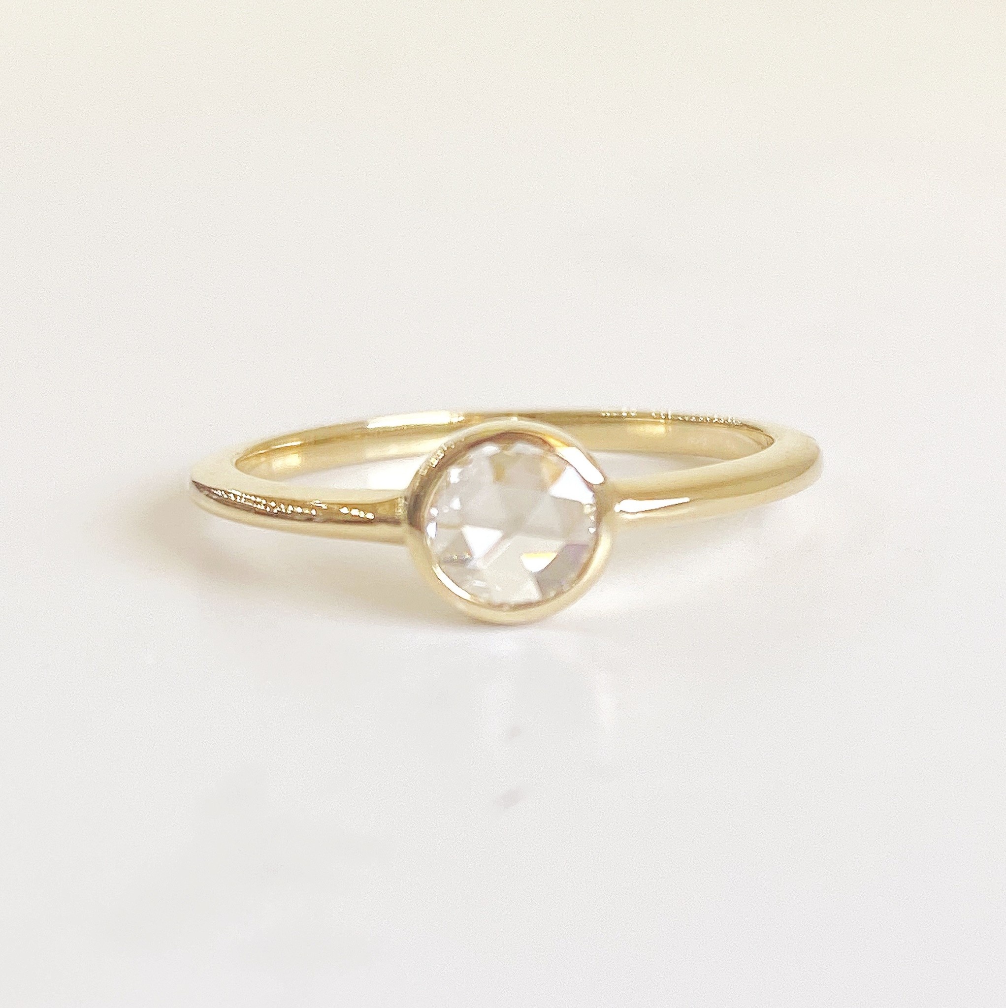 302 COLLECTION 1/3 CT Rose Cut Diamond Solitaire Ring