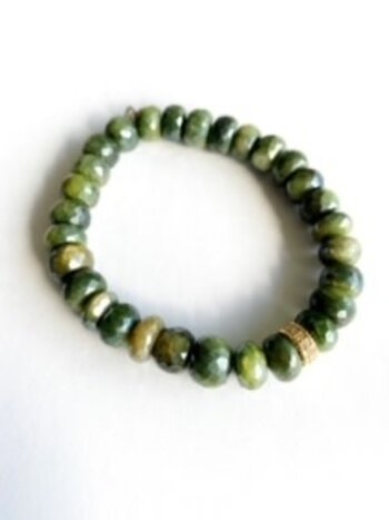 SYDNEY EVAN Green Moonstone with Rondelle Bracelet