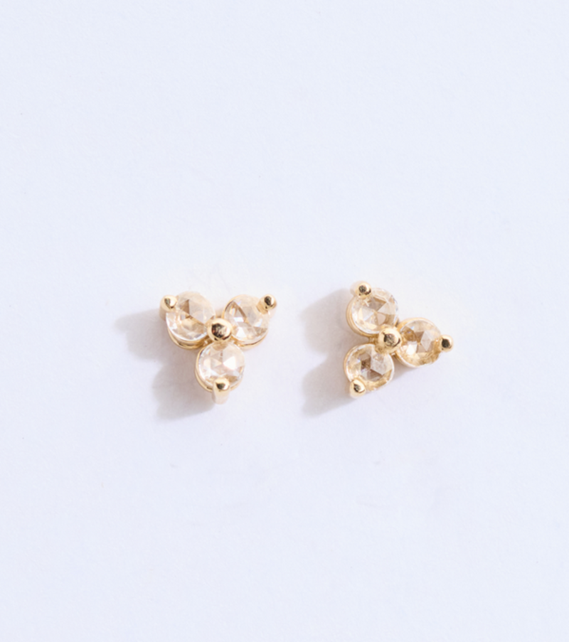 302 COLLECTION 1/6CT Trio Diamond Stud Earrings