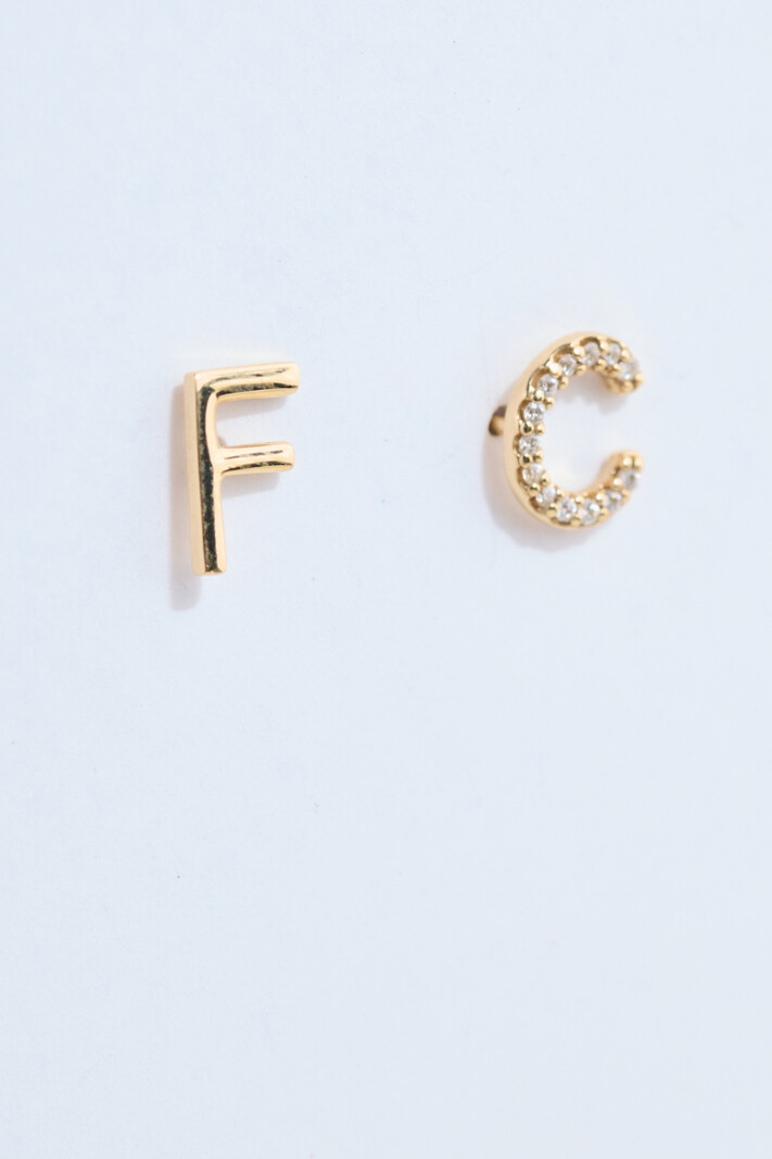 302 COLLECTION Single Initial Stud Earring