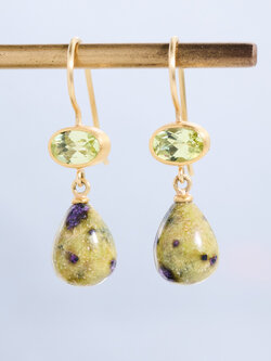 MALLARY MARKS Chrysoberyl and Stichilite Apple and Eve Earrings
