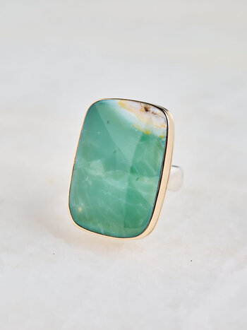JAMIE JOSEPH Blue Indonesian Fossilized Opalized Wood Ring