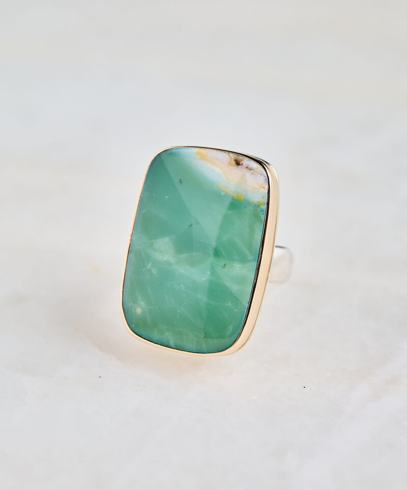 JAMIE JOSEPH Blue Indonesian Fossilized Opalized Wood Ring