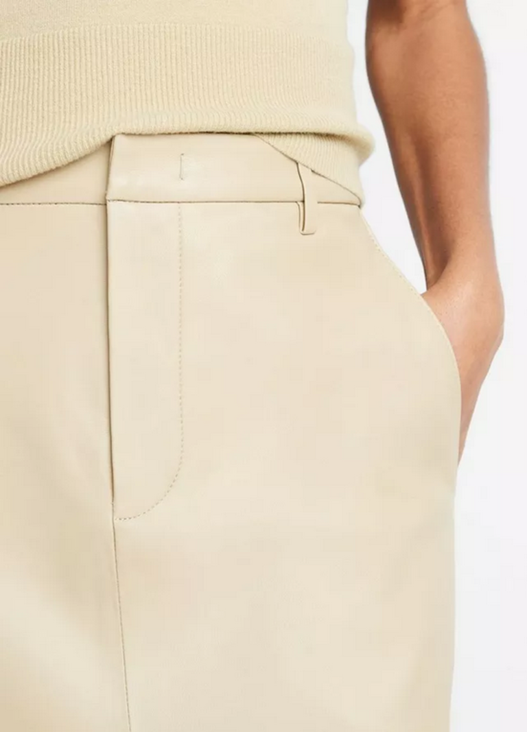 VINCE Leather Trouser Skirt - Seed