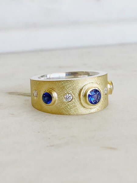 RENE ESCOBAR Junia Sapphire and Diamond Ring