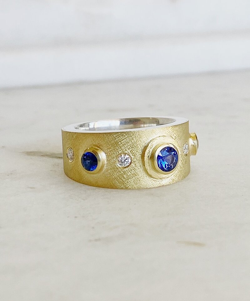 RENE ESCOBAR Junia Sapphire and Diamond Ring