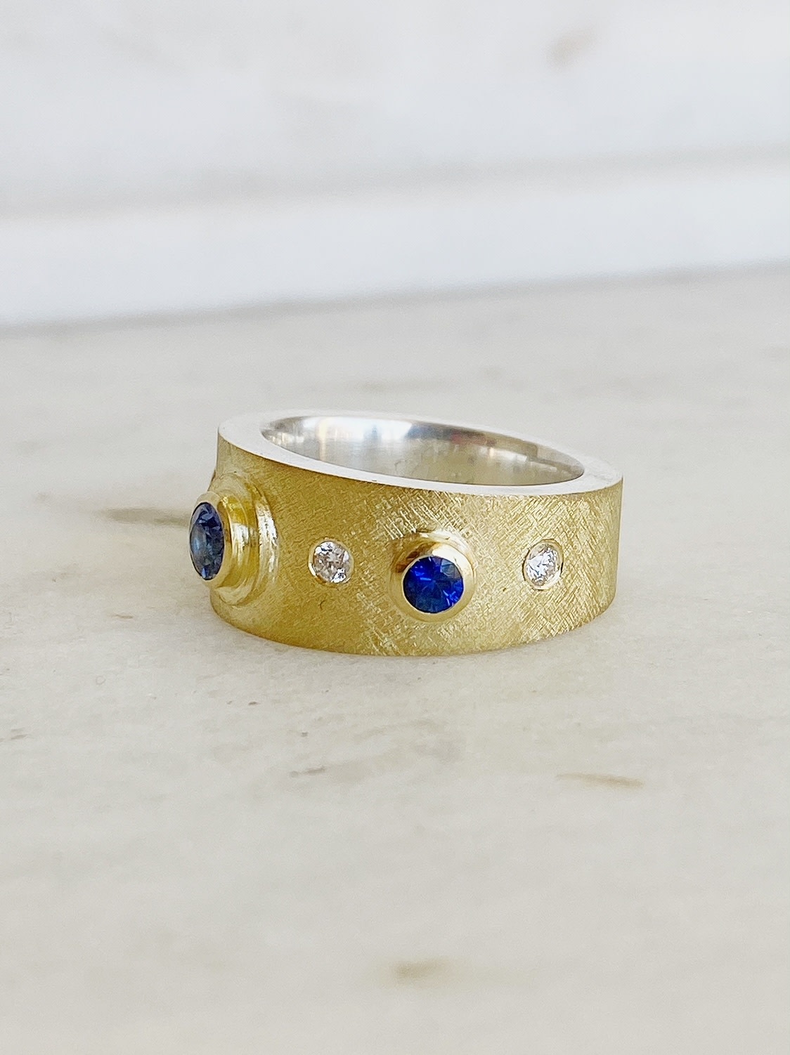 RENE ESCOBAR Junia Sapphire and Diamond Ring