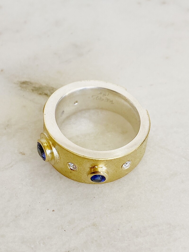 RENE ESCOBAR Junia Sapphire and Diamond Ring