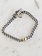 RENE ESCOBAR Silver Link Bracelet with Salt & Pepper Diamond
