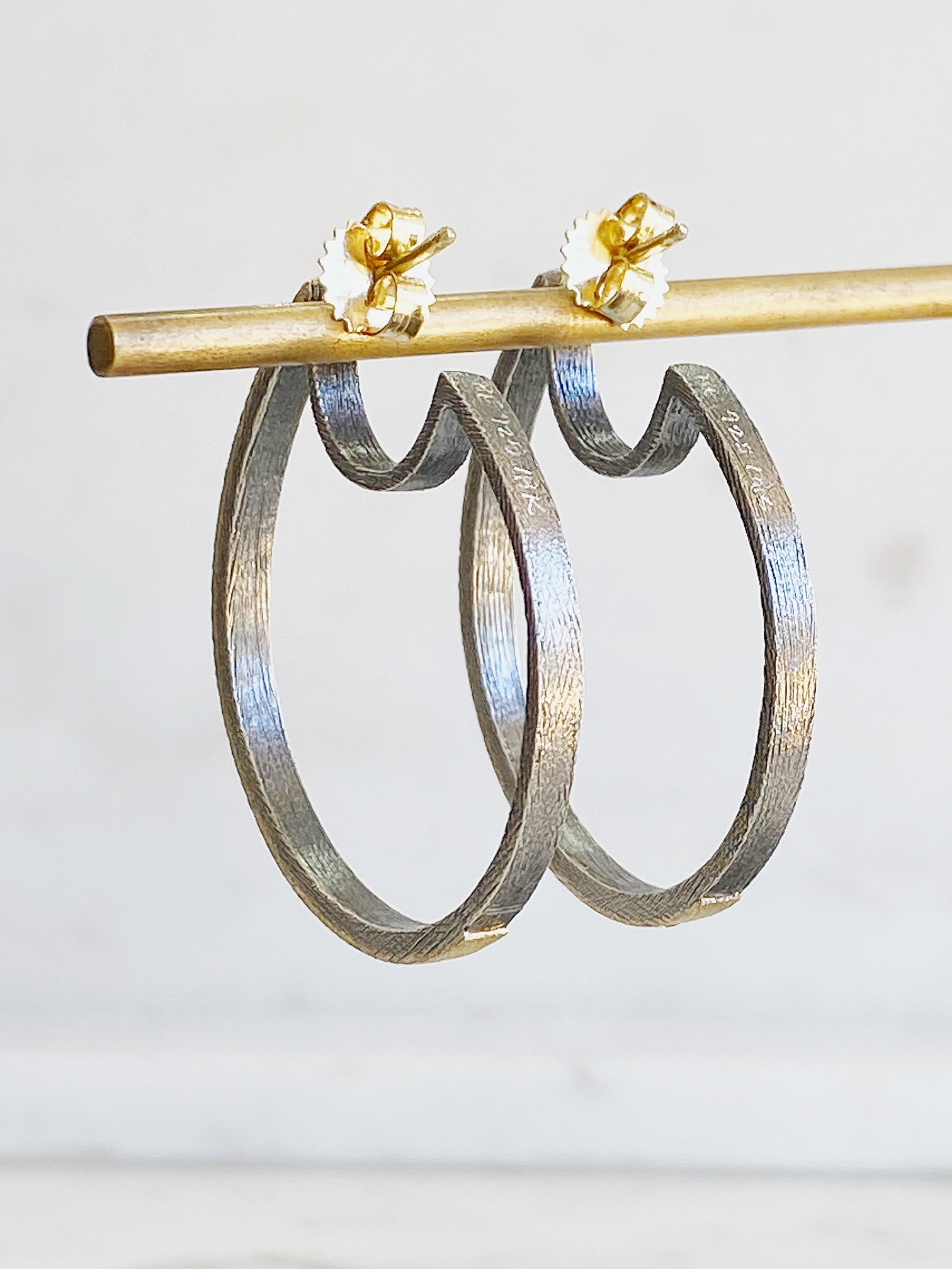 RENE ESCOBAR Mina Two-Tone Diamond Hoop Earrings