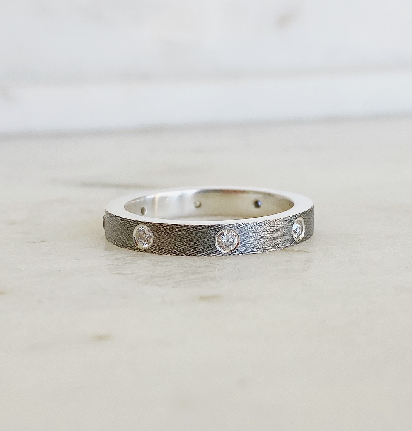 RENE ESCOBAR Diane Silver Diamond Ring