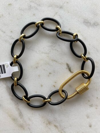 SENNOD Nico Black & Gold Cable Bracelet