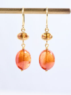 MALLARY MARKS Orange Sapphire & Spessartite Garnet Apple & Eve Earrings